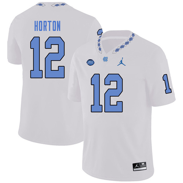 Jordan Brand Men #12 Ethan Horton North Carolina Tar Heels College Football Jerseys Sale-White